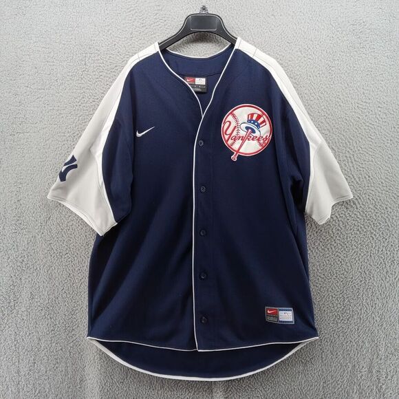 New York Yankees Jersey Mens‎ Large Blue Gray Batting Practice Nike Team MLB